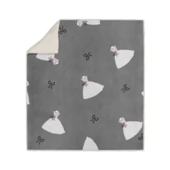 SOLEIL D' OCRE Plaid Polaire Sherpa Microfibre Anais - 110 X 160 Cm - Gris Anthracite