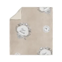 SOLEIL D' OCRE Plaid Polaire Sherpa Microfibre Esprit De Famille - 110 X 160 Cm - Taupe