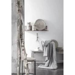 TODAY Plaid 100% Polyester FLAKES Au Coin Du Feu 125x150cm - Gris